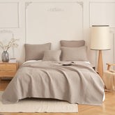 DaDa Bedding Neutral Taupe Beige Sandy Elegant Matelasse Cotton Quilted Bedspread Set (JHW-585) by DaDa Bedding Collection
